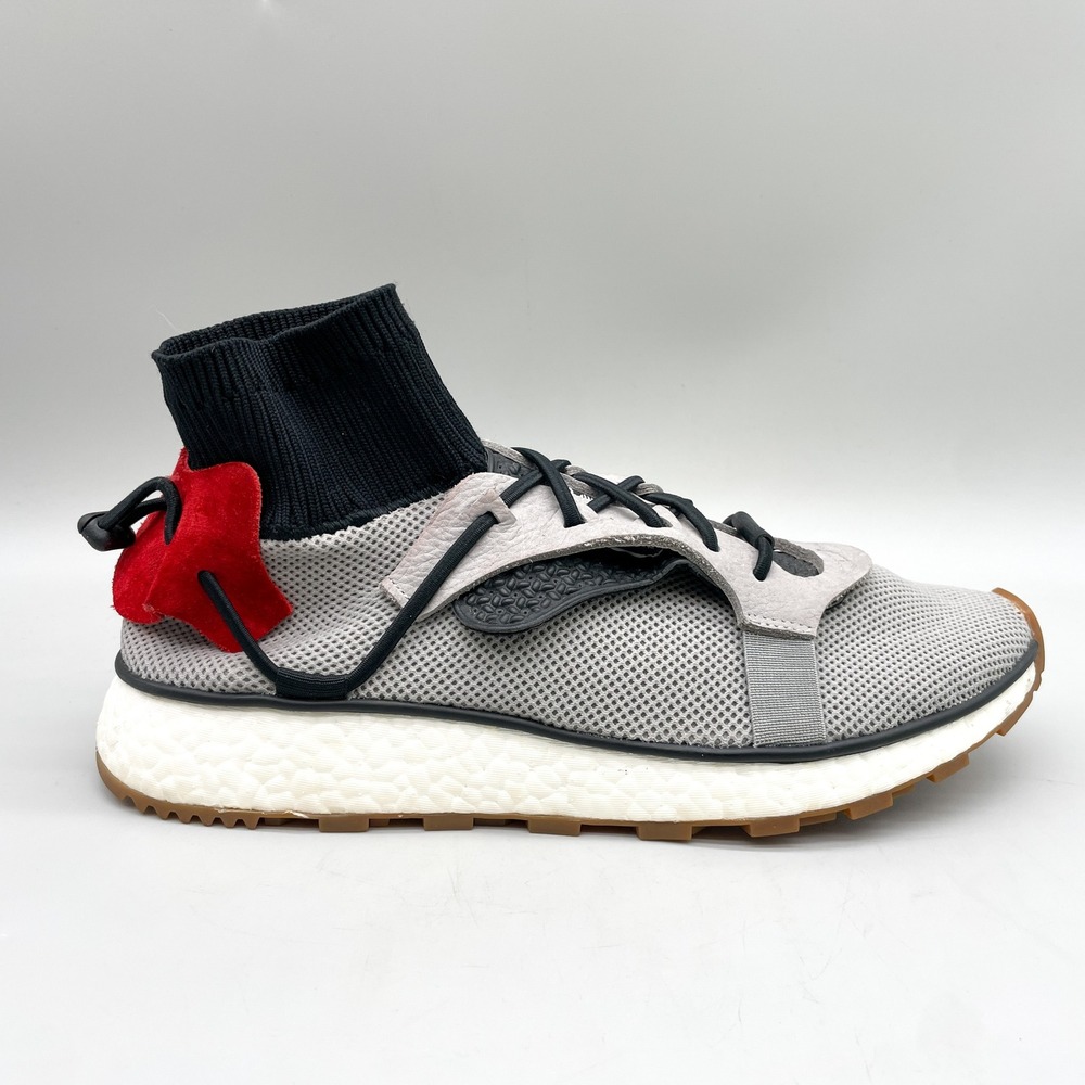 Adidas Alexander Wang Mens 9.5 AW Run Sneakers Grey Red Sock Runner Gorpcore